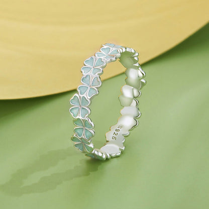 925 Sterling Silver Enamel and Platinum Plated Ring Size 6 for Women by Bids.com