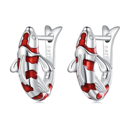 925 Sterling Silver Enamel and CZ Earrings with Platinum Plating for Women  DestGlow