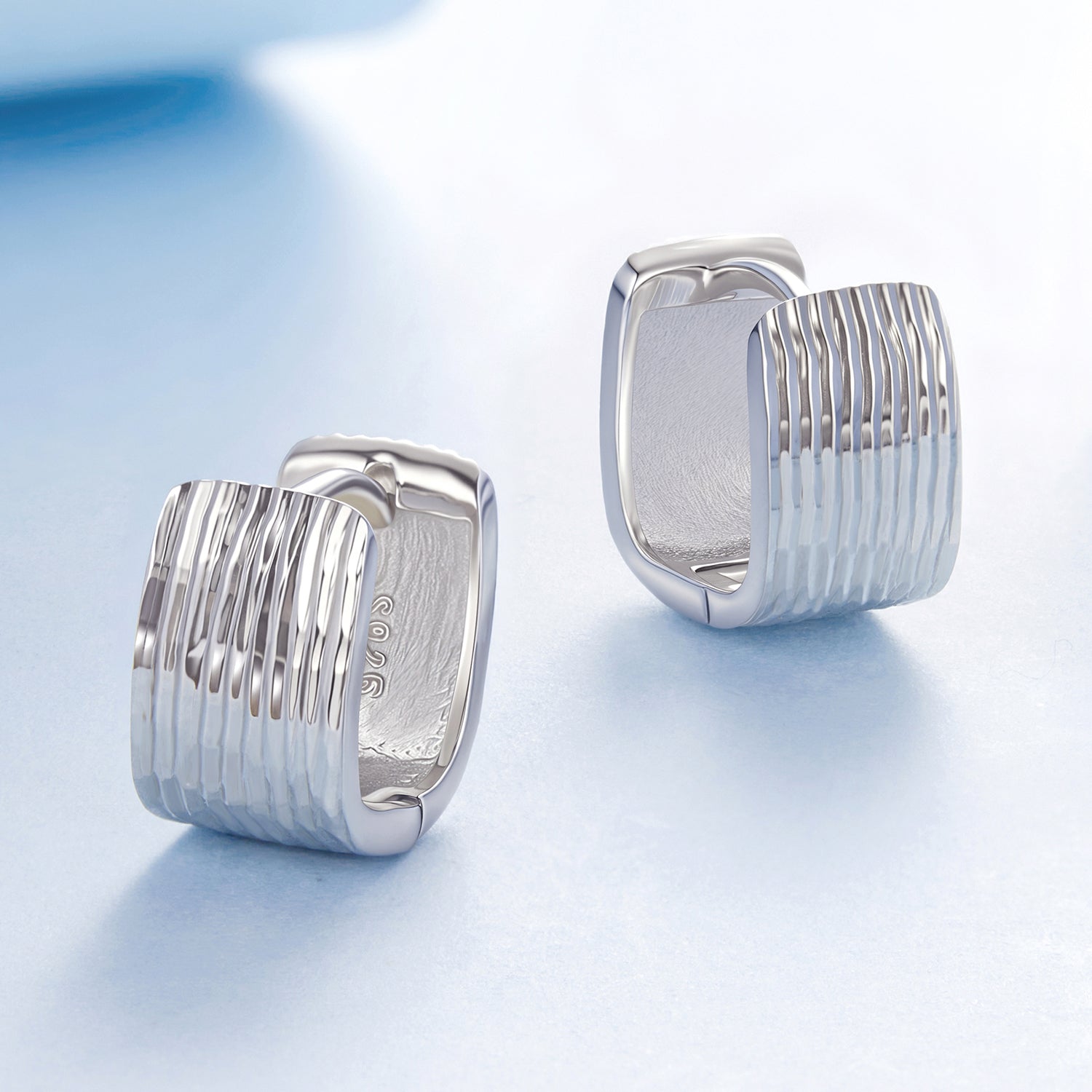 925 Sterling Silver Earrings for Women with White Gold Plating - 1.1cm x 0.7cm  DestGlow