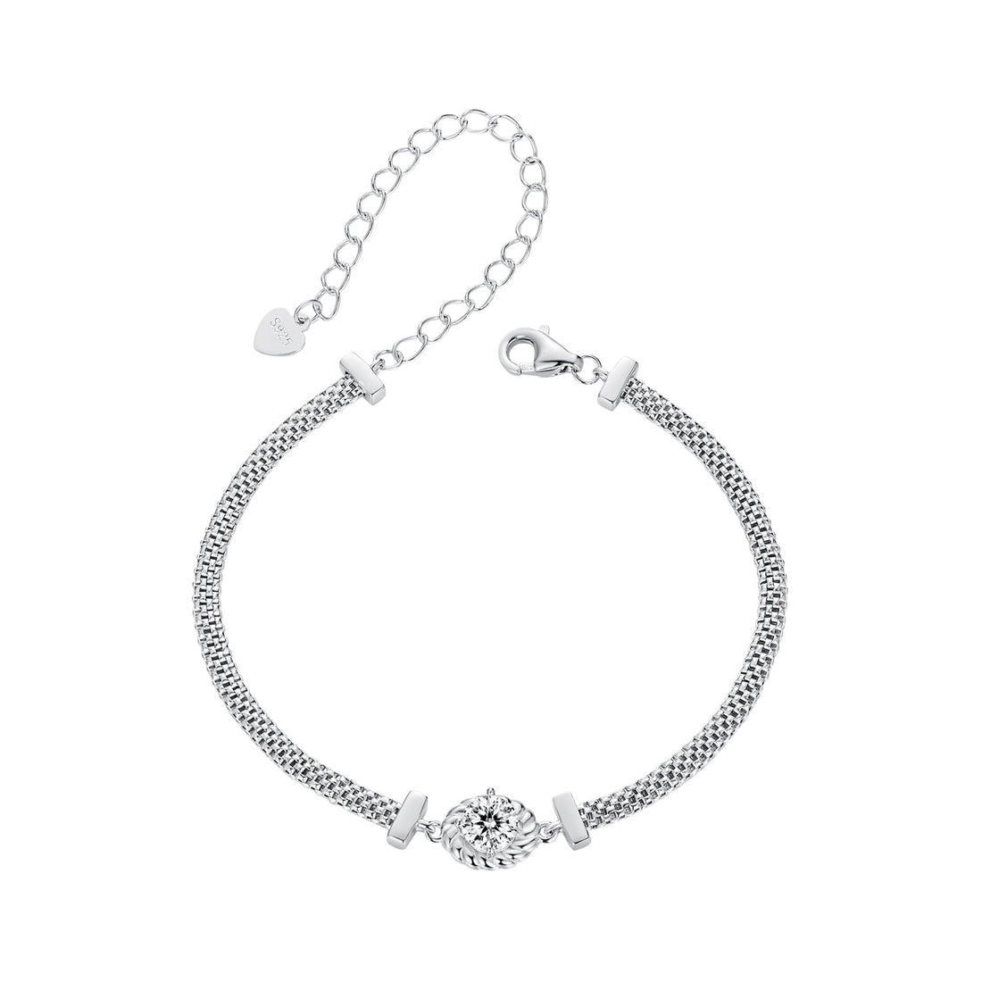 925 Sterling Silver 0.5 Carat Moissanite White Gold Plated Bracelet for Women  DestGlow