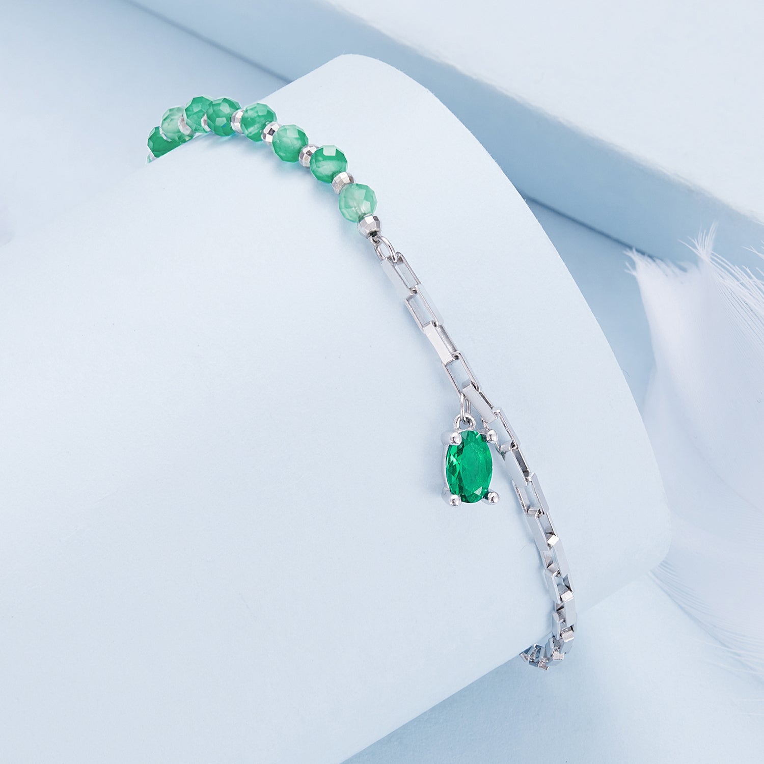 925 Sterling Silver Bracelet with Pavé Setting CZ - 210mm - for Women  DestGlow
