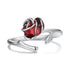 925 Sterling Silver Ring with White Gold Plating, Enamel, Width 0.16cm, Style E for Women  DestGlow