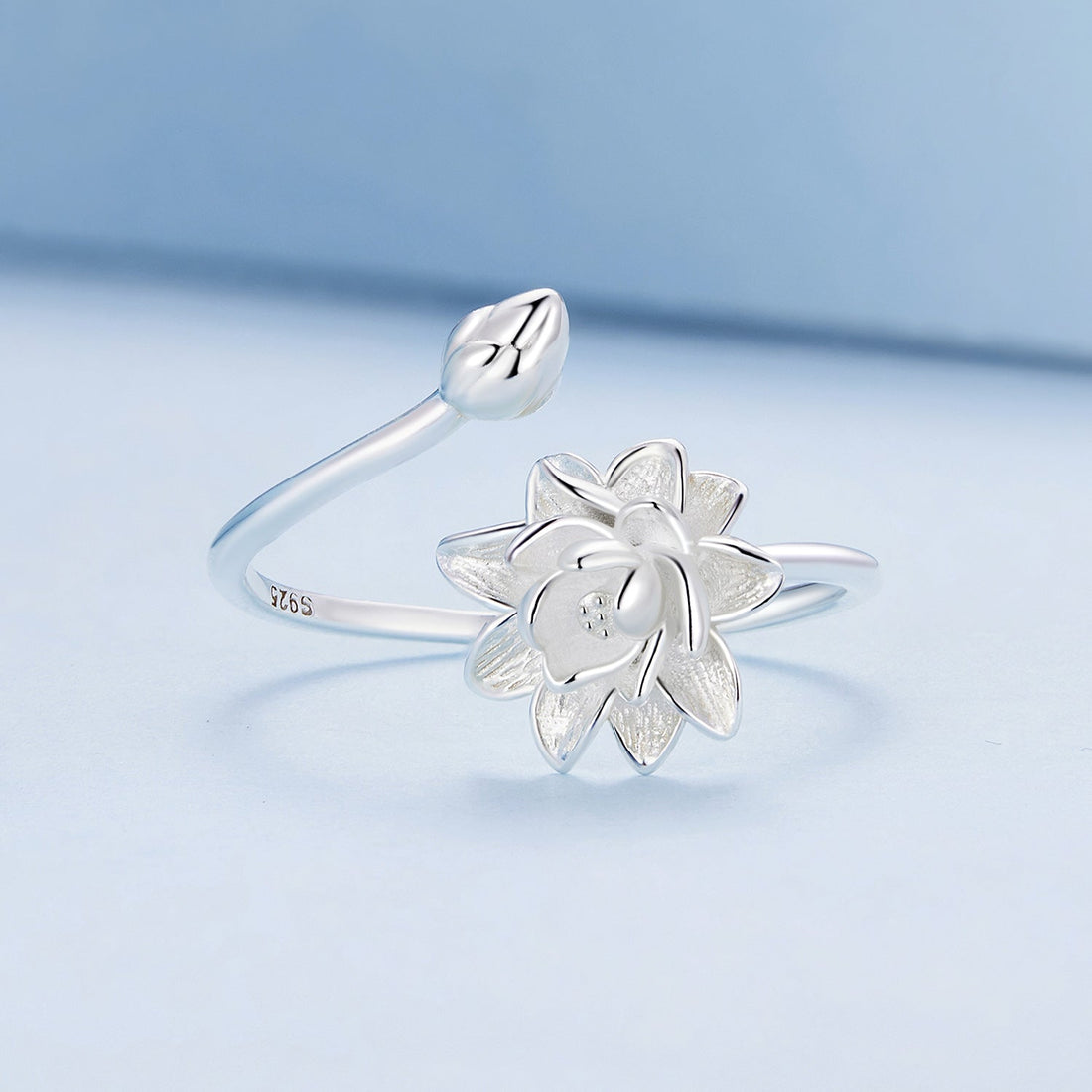 925 Sterling Silver Adjustable Flower Ring for Women  DestGlow