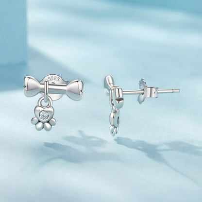 925 Sterling Silver Earrings with Pavé Setting CZ in Oxidized Silver  DestGlow