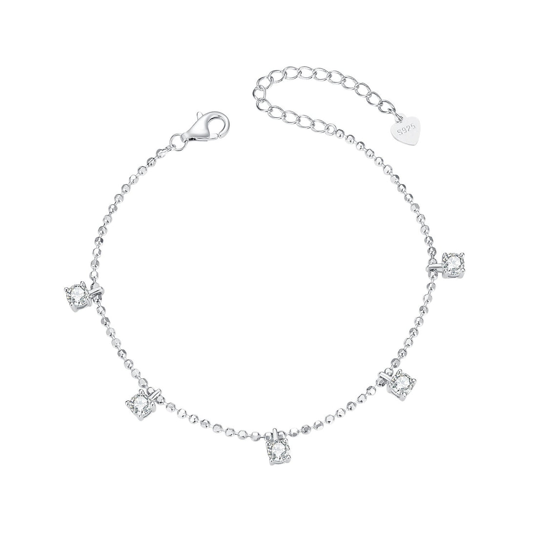 925 Sterling Silver Plated Platinum CZ Bracelet for Women  DestGlow