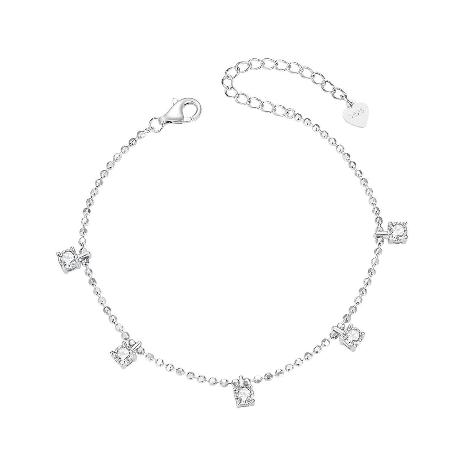 925 Sterling Silver Plated Platinum CZ Bracelet for Women  DestGlow