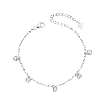 925 Sterling Silver Plated Platinum CZ Bracelet for Women  DestGlow