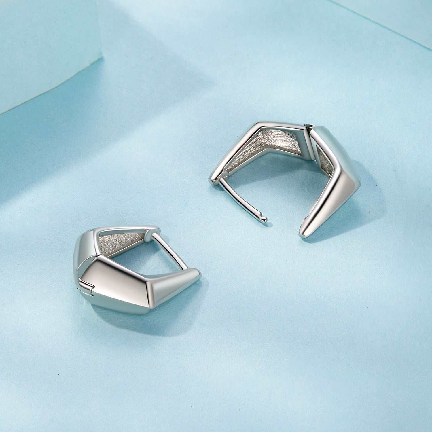 925 Sterling Silver White Gold Plated Earrings 14x6.5mm for Women  DestGlow