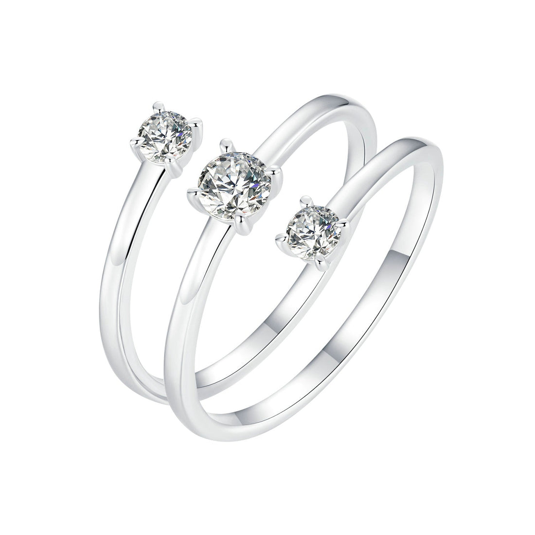 925 Sterling Silver White Gold Plated CZ Ring for Women  DestGlow