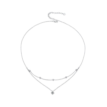 925 Sterling Silver Plated Platinum 5.0mm Moissanite Necklace for Women  DestGlow