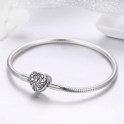 SCB 925 Sterling Silver Bracelet in Classic Style, Size 17.0 for Women  DestGlow