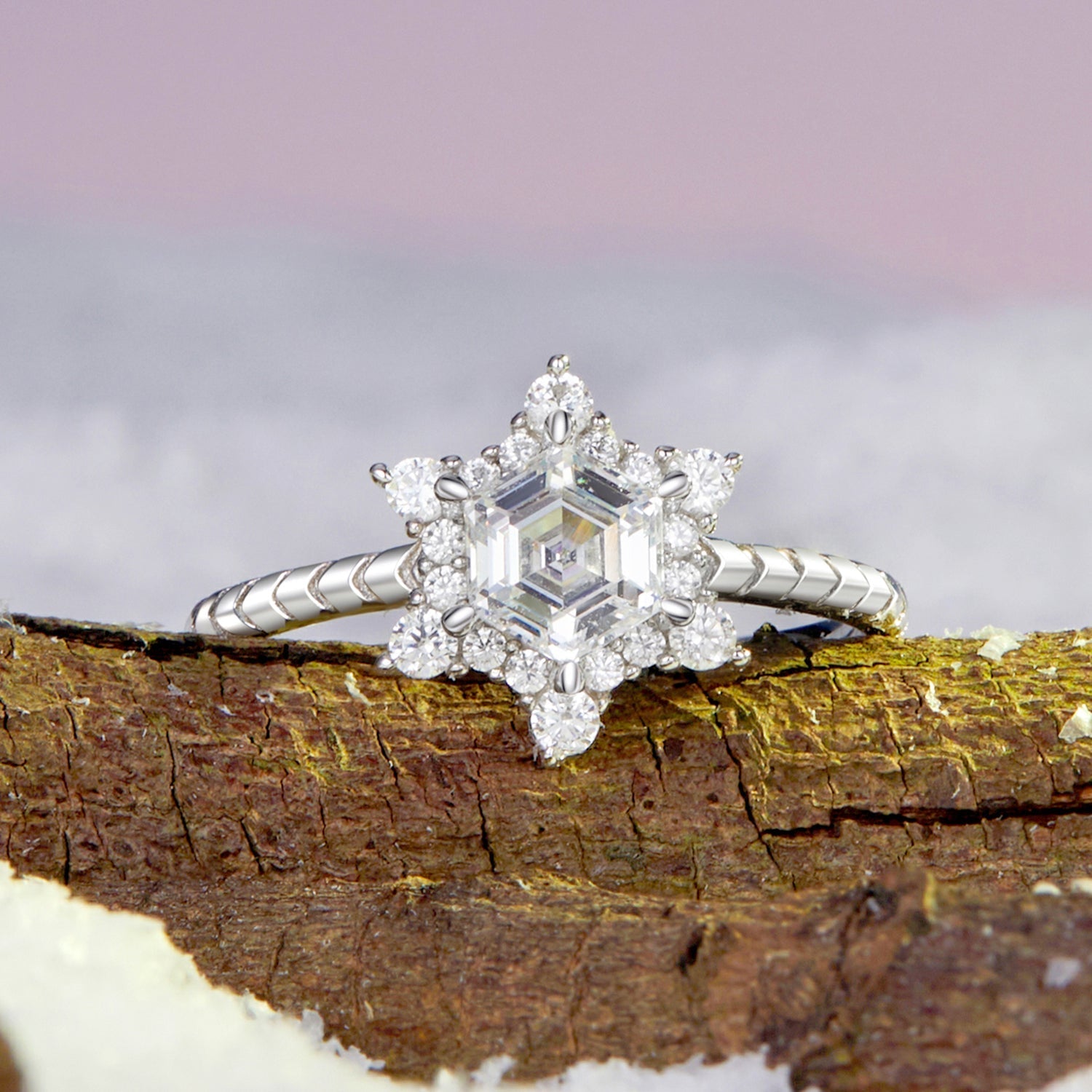 925 Sterling Silver White Gold Plated Ring with Pavé Set CZ, Size 6.0  DestGlow