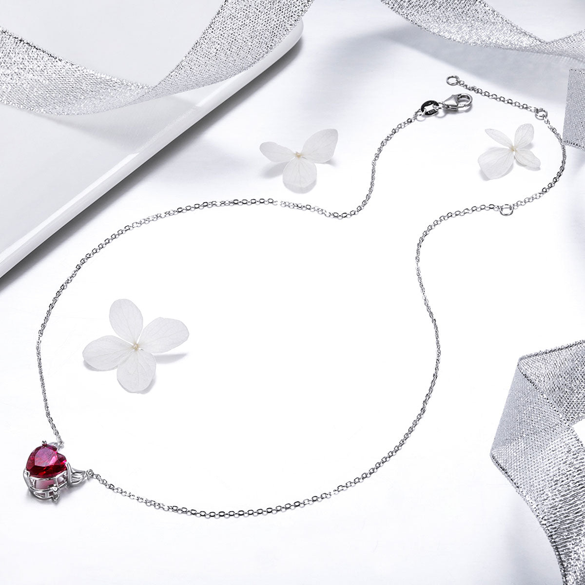 925 Sterling Silver Necklace with 1.5x1.3 cm Pendant for Women  DestGlow
