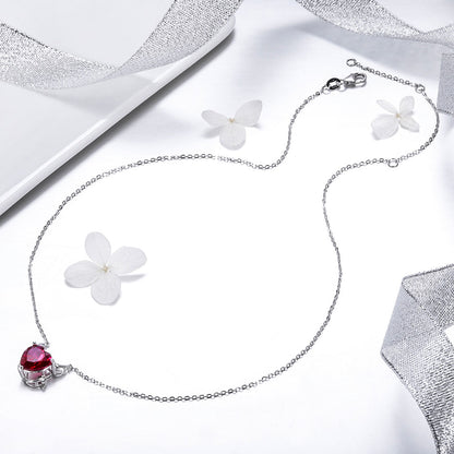 925 Sterling Silver Necklace with 1.5x1.3 cm Pendant for Women  DestGlow