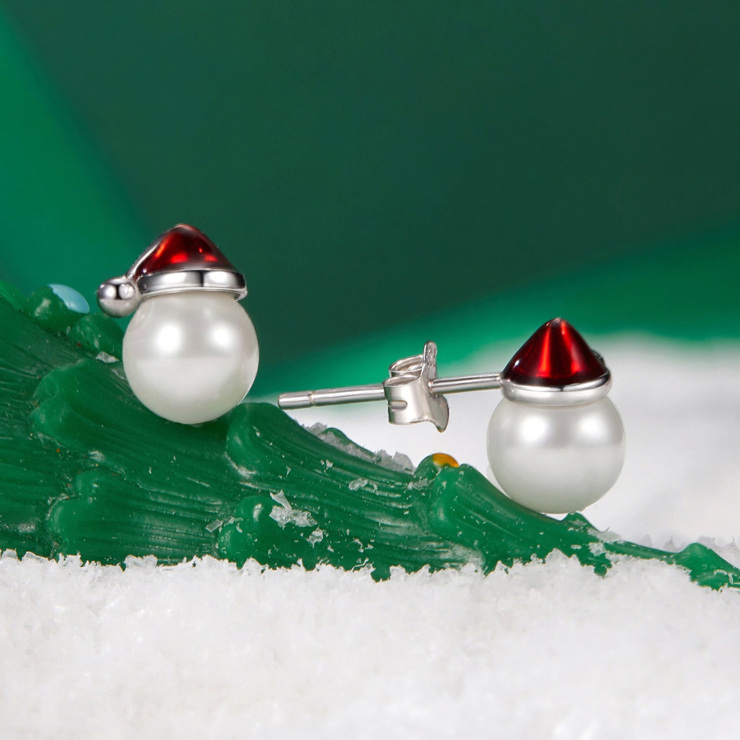 925 Sterling Silver White Gold Plated Enamel Earrings with Shell Pearl for Women  DestGlow