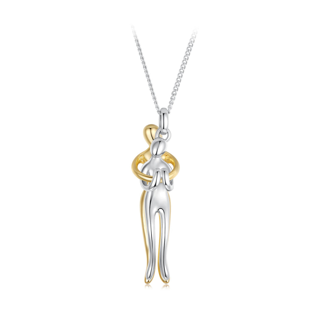 925 Sterling Silver Plated White Gold &amp; Gold Necklace 40+5cm for Women  DestGlow