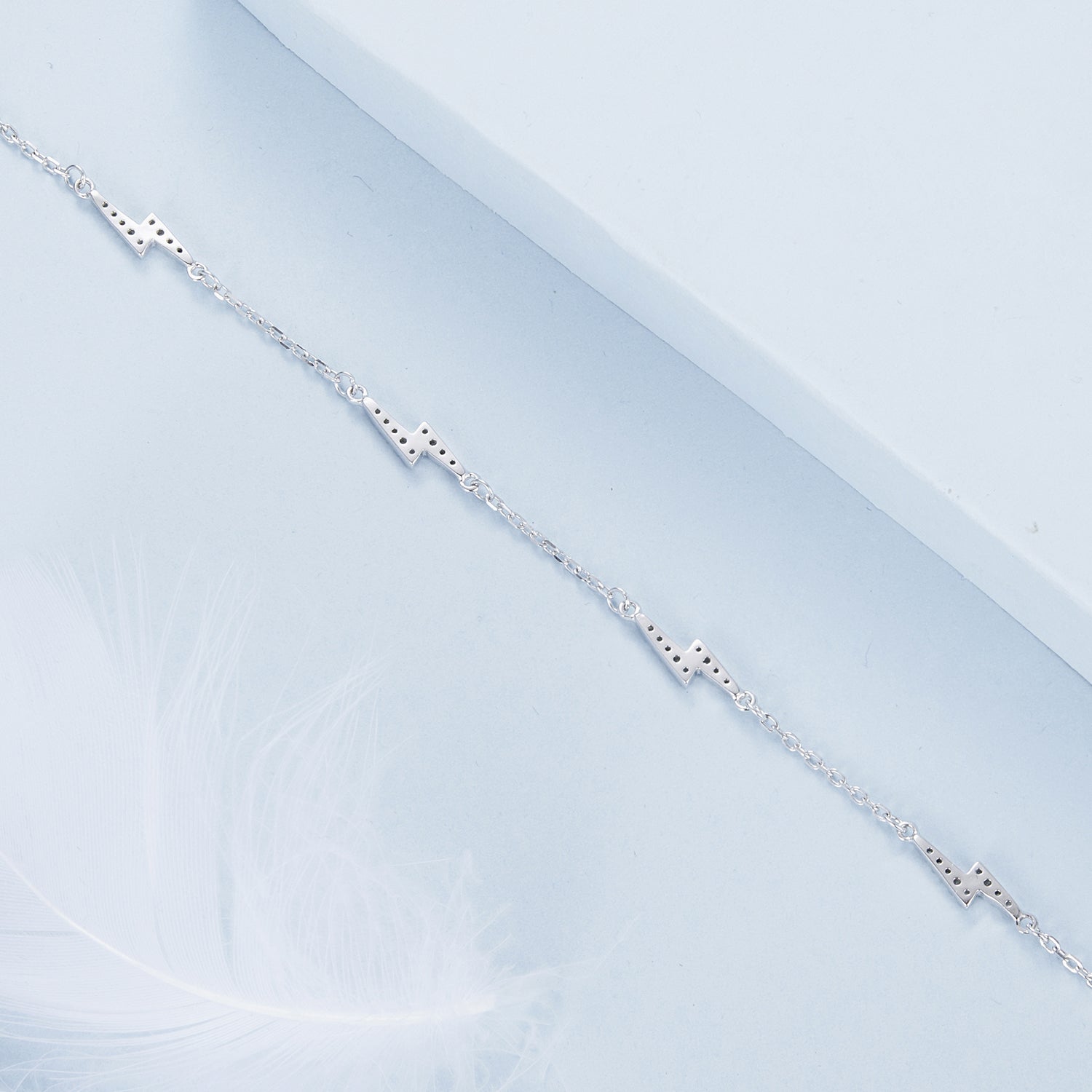 925 Sterling Silver Pave Setting CZ Bracelet with White Gold Plating  DestGlow