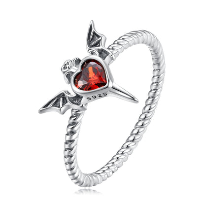 925 Sterling Silver Oxidized CZ Pendant Ring Size 6 for Women  DestGlow