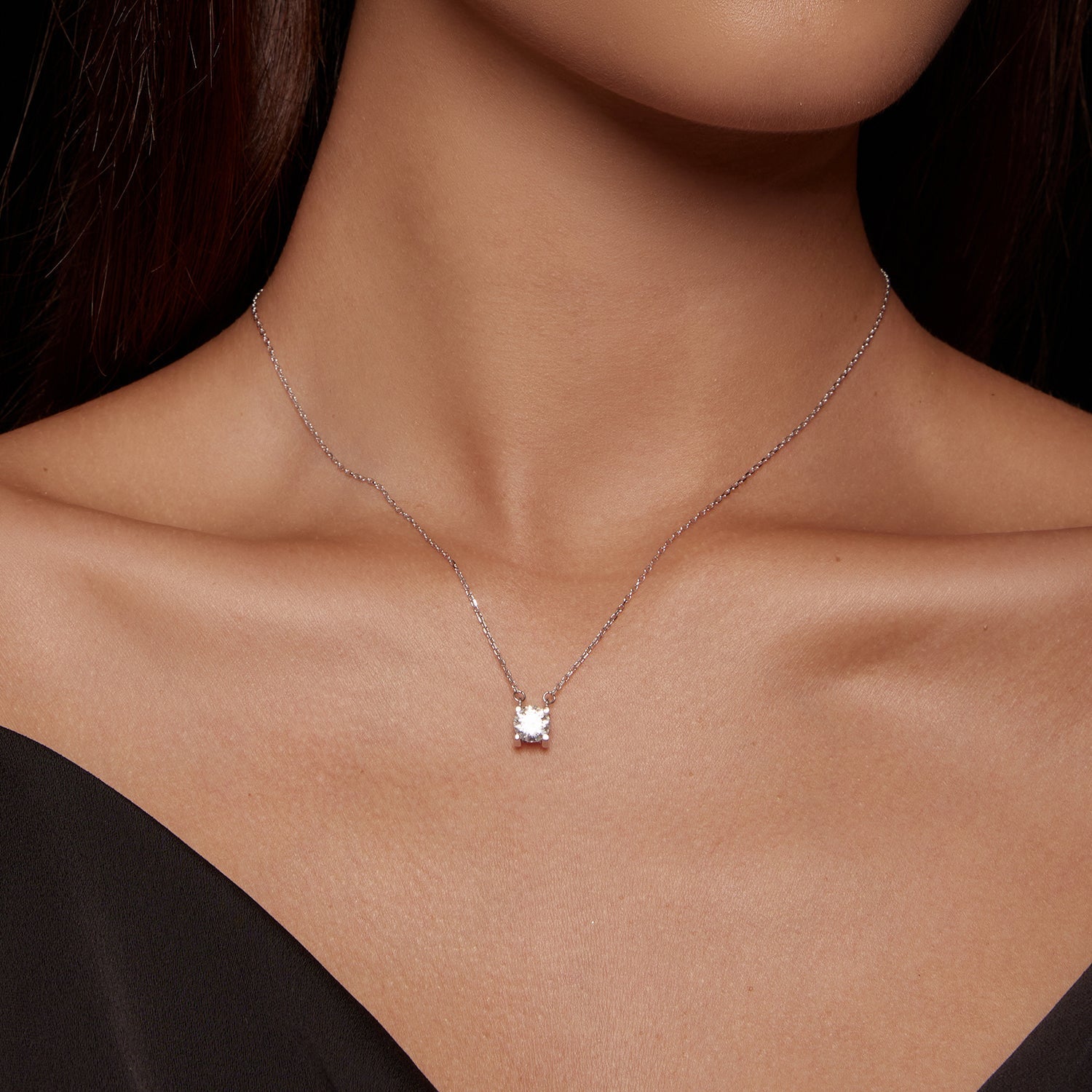 925 Sterling Silver 0.65 Carat Moissanite Necklace for Women  DestGlow