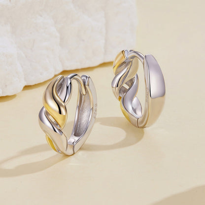 925 Sterling Silver Earrings with Plated White Gold and Gold for Women  DestGlow