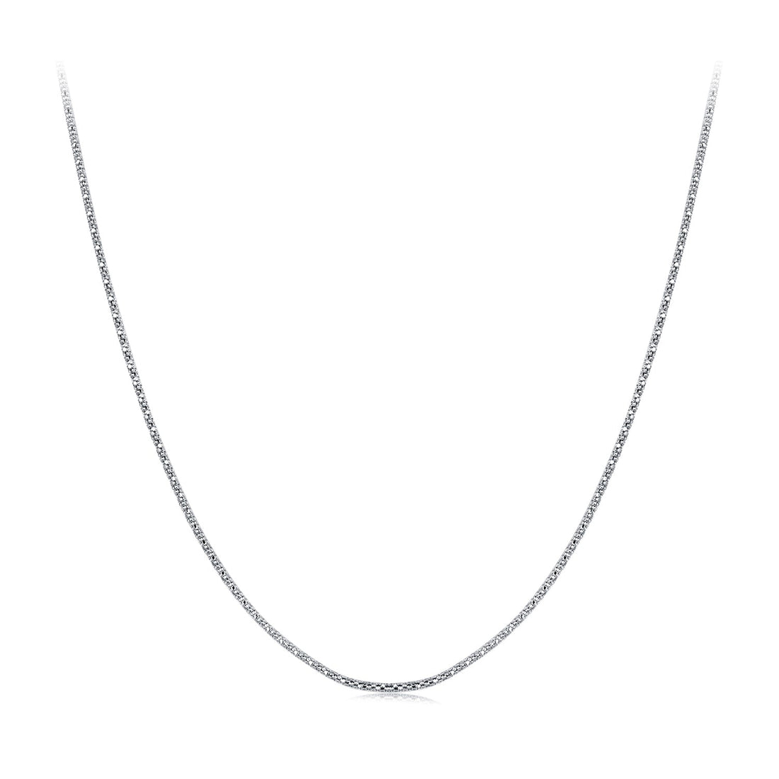 925 Sterling Silver White Gold Plated 40+5cm Necklace for Women  DestGlow
