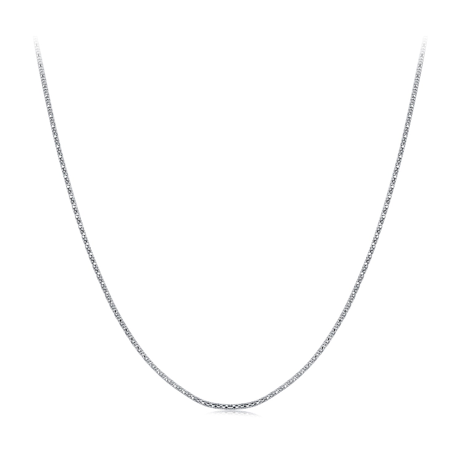 925 Sterling Silver White Gold Plated 40+5cm Necklace for Women  DestGlow