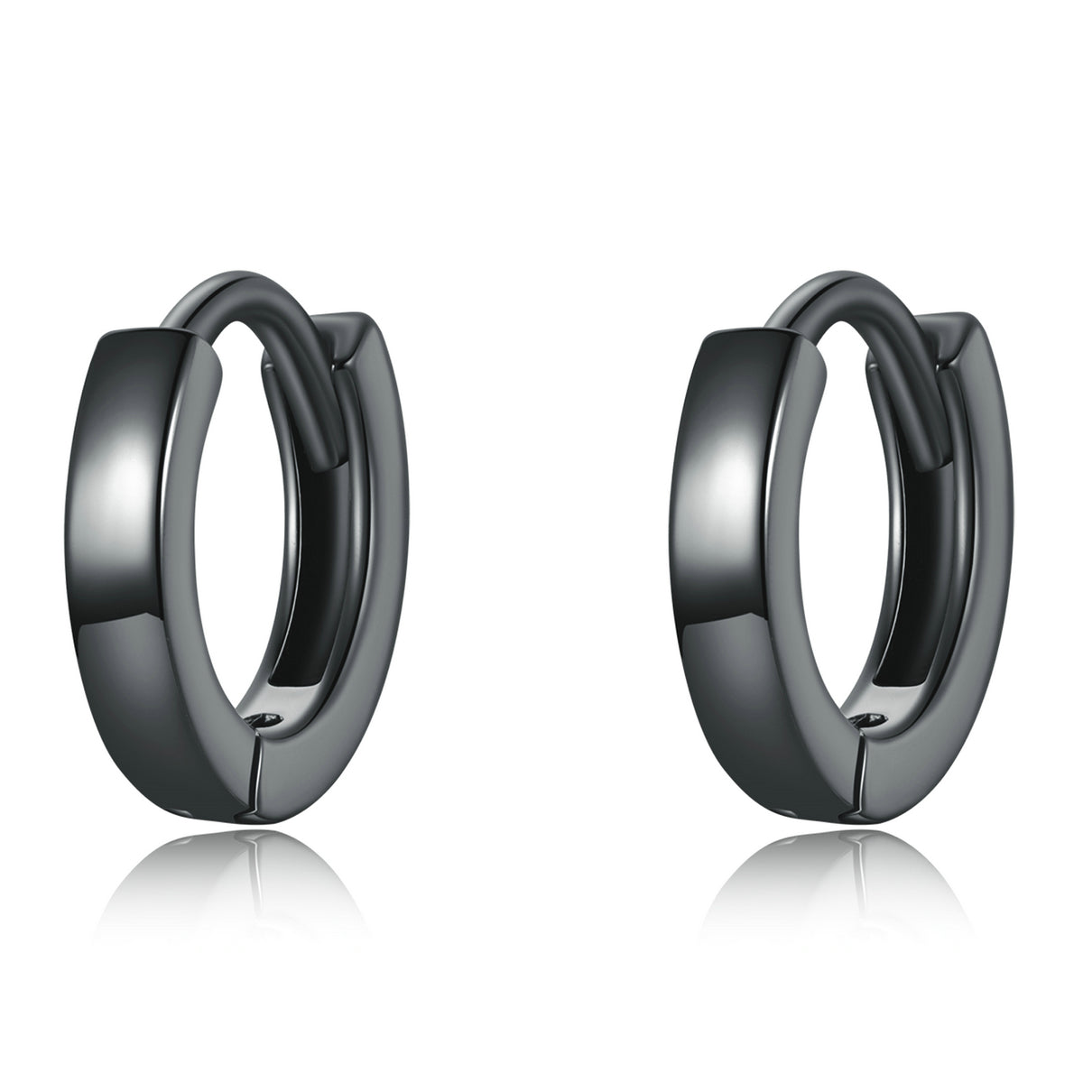 925 Sterling Silver &amp; Plated Black Gold Earrings