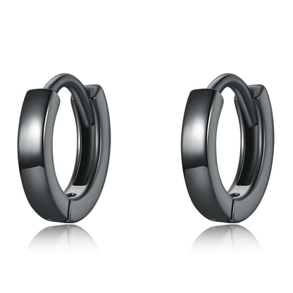 925 Sterling Silver &amp; Plated Black Gold Earrings