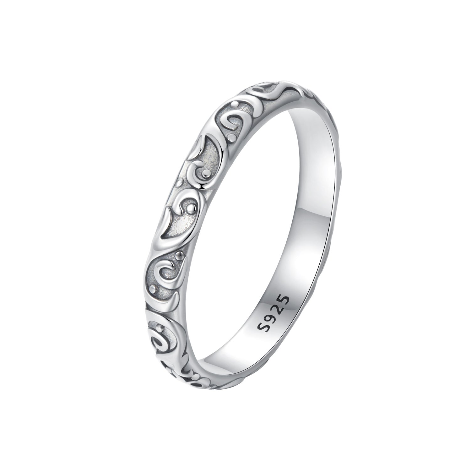 925 Sterling Silver Oxidized 2.8mm Band Ring Size 6.0 for Women  DestGlow