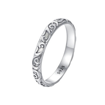 925 Sterling Silver Oxidized 2.8mm Band Ring Size 6.0 for Women  DestGlow