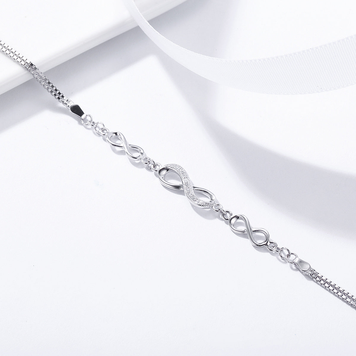 925 Sterling Silver Bracelet 22CM for Women  DestGlow
