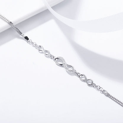 925 Sterling Silver Bracelet 22CM for Women  DestGlow