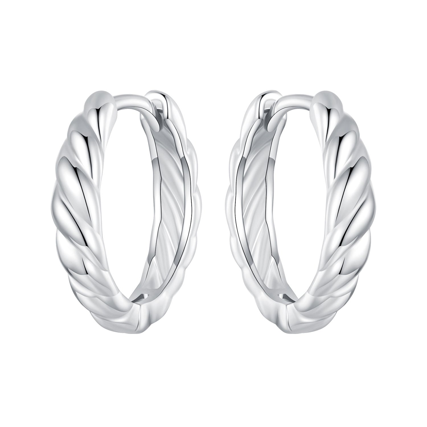 925 Sterling Silver Plated White Gold Earrings for Women - Size 11*3mm  DestGlow