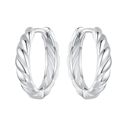 925 Sterling Silver Plated White Gold Earrings for Women - Size 11*3mm  DestGlow