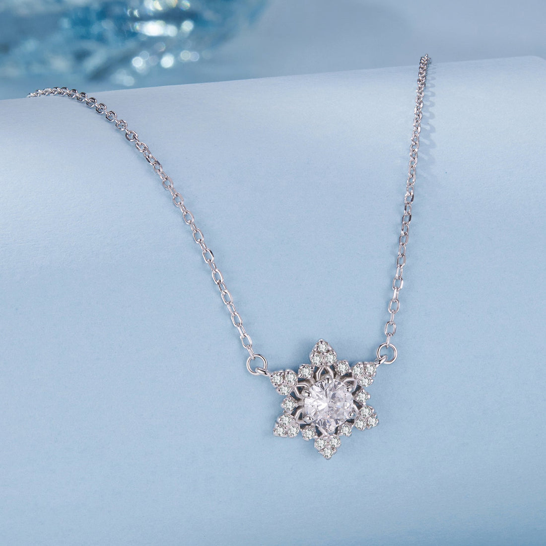 925 Sterling Silver White Gold Plated CZ Necklace 45cm for Women  DestGlow