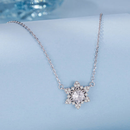 925 Sterling Silver White Gold Plated CZ Necklace 45cm for Women  DestGlow