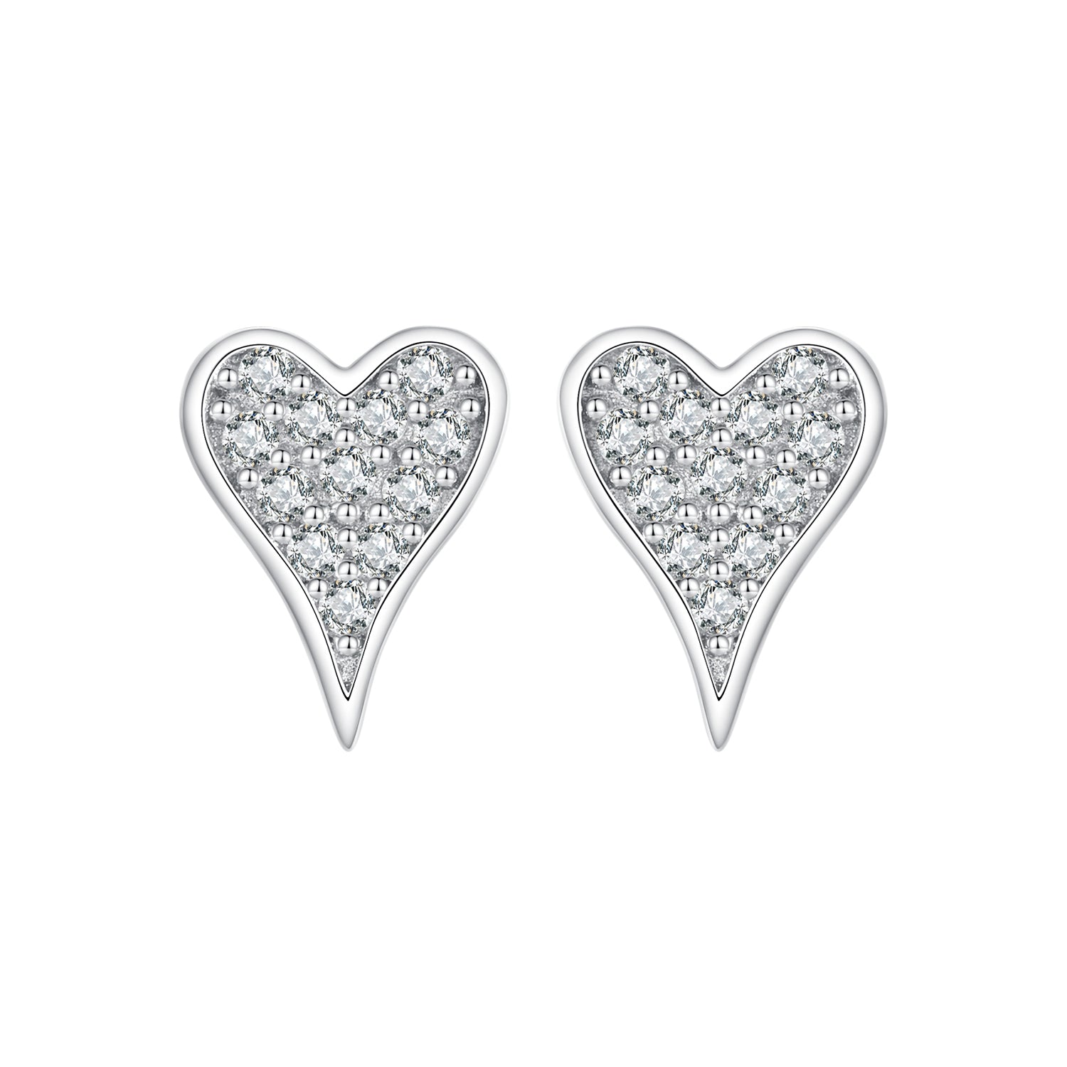 925 Sterling Silver White Gold Plated Pavé CZ Earrings  DestGlow