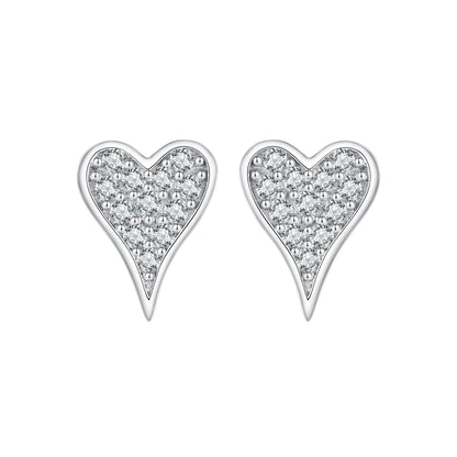 925 Sterling Silver White Gold Plated Pavé CZ Earrings  DestGlow