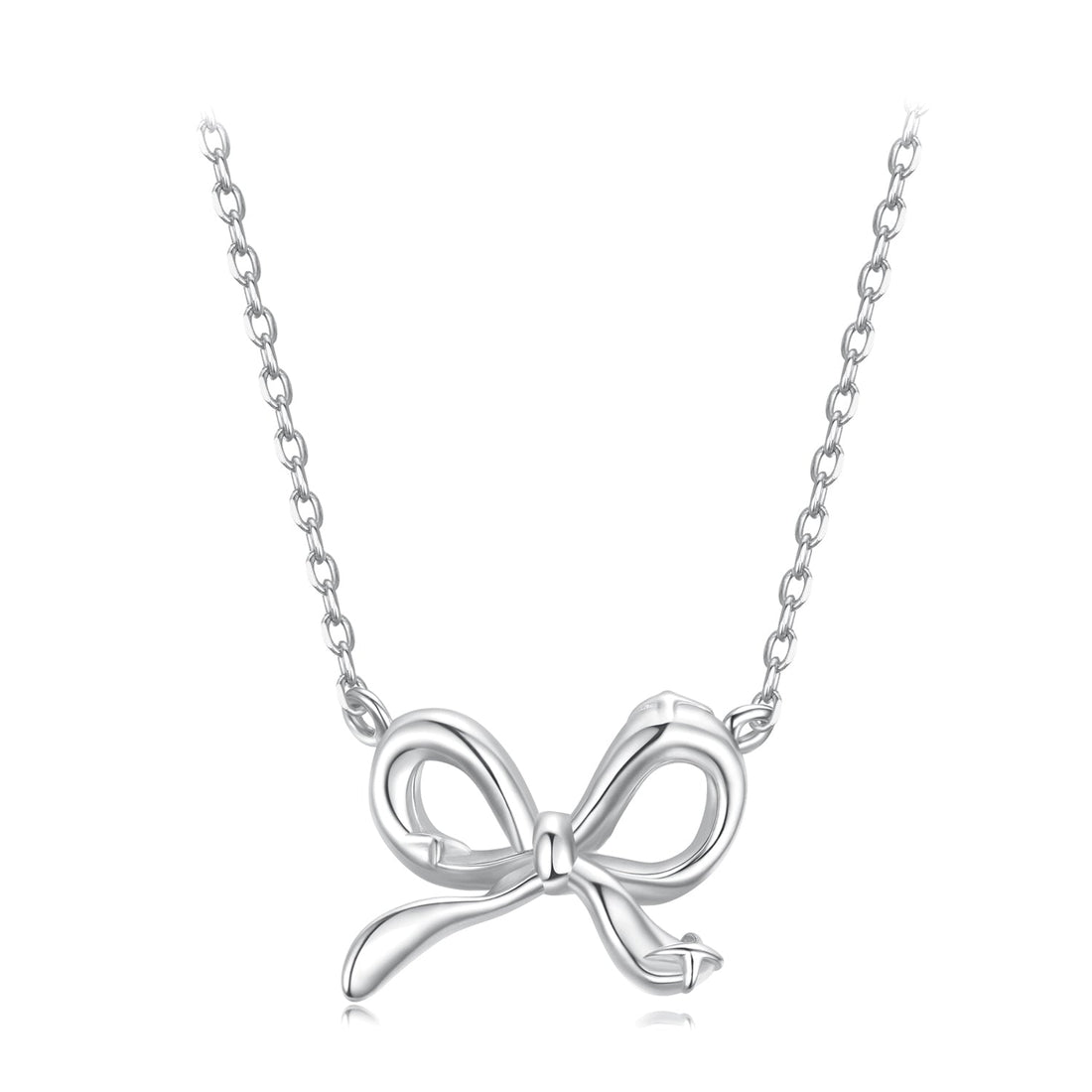 925 Sterling Silver Plated White Gold 40+5cm Adjustable Necklace for Women  DestGlow