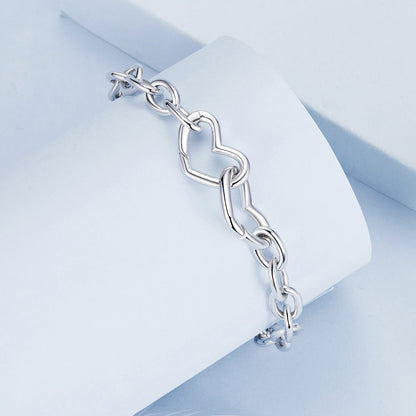 925 Sterling Silver Plated White Gold 19.0 cm Bracelet  DestGlow
