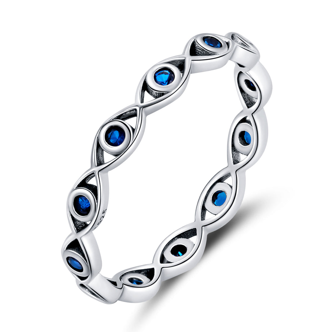 925 Sterling Silver Oxidized CZ Pavé Setting Ring Size 6.0 for Women  DestGlow