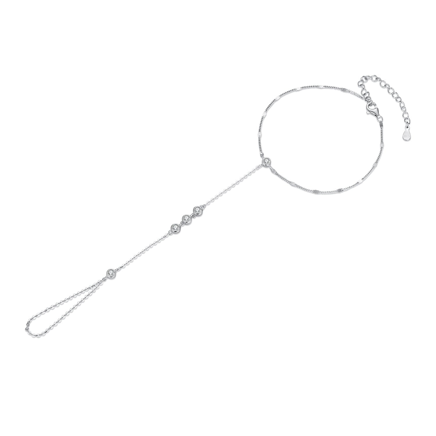 925 Sterling Silver White Gold Plated Adjustable Bracelet for Women  DestGlow