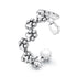 925 Sterling Silver Oxidized Silver 0.44cm Ring for Women  DestGlow