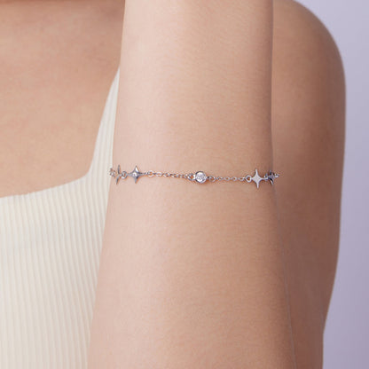925 Sterling Silver 15+6cm Pavé Setting CZ Bracelet for Women  DestGlow