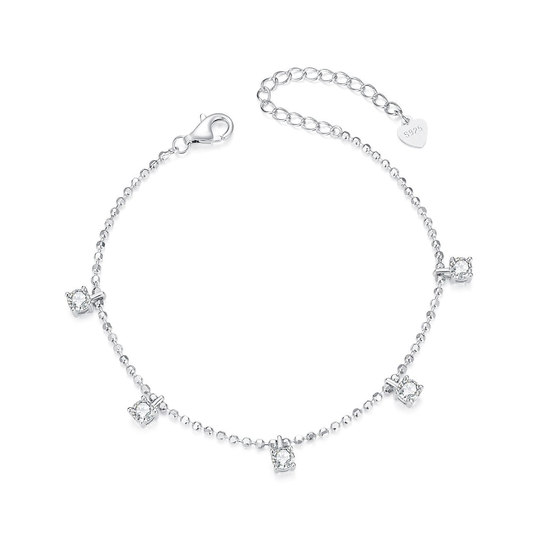 925 Sterling Silver Plated Platinum CZ Bracelet for Women  DestGlow