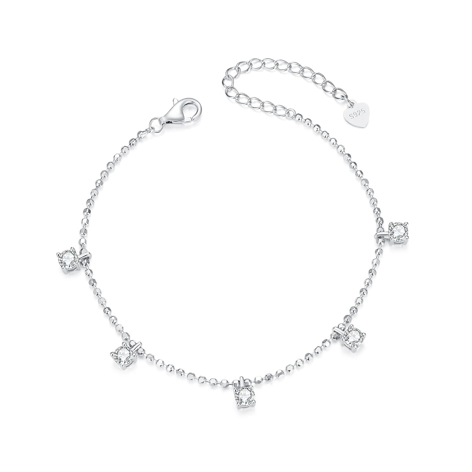 925 Sterling Silver Plated Platinum CZ Bracelet for Women  DestGlow