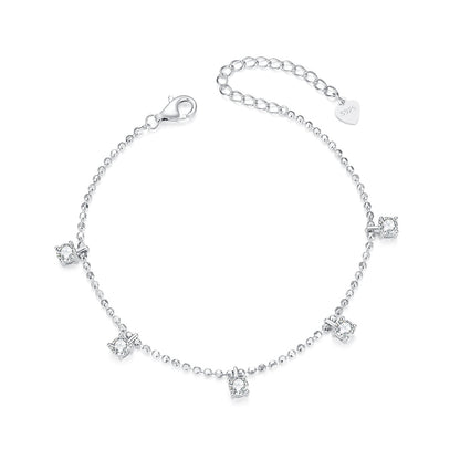 925 Sterling Silver Plated Platinum CZ Bracelet for Women  DestGlow