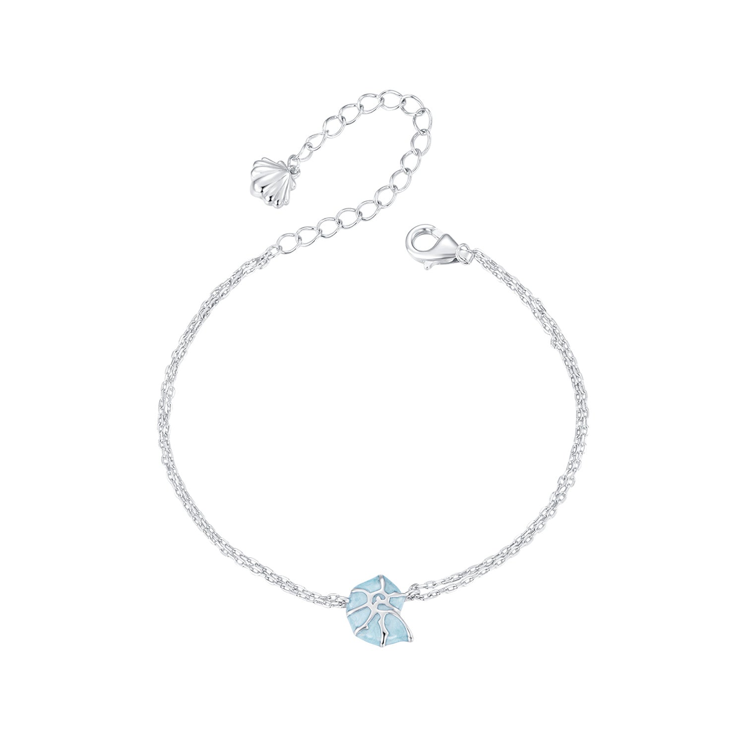 925 Sterling Silver White Gold Plated Bracelet with Enamel Process  DestGlow