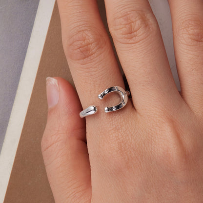 925 Sterling Silver &amp; White Gold Plated Pavé CZ Ring  DestGlow