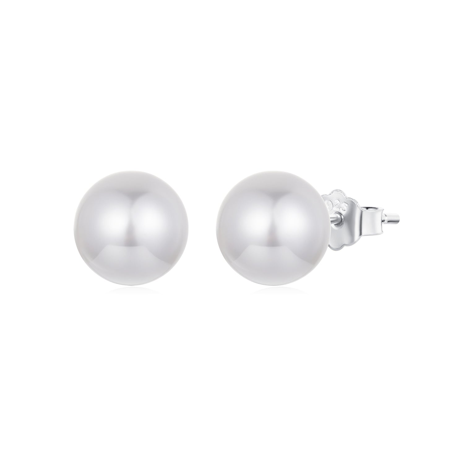 925 Sterling Silver Earrings with Quality Shell Pearl in White Gold Plating for Women  DestGlow